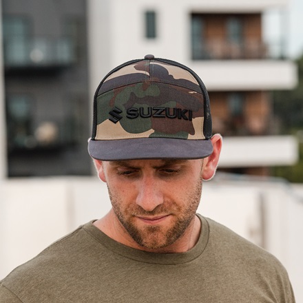 Suzuki RM Army Camo Trucker Hat – 990A0-17170 Official Cap